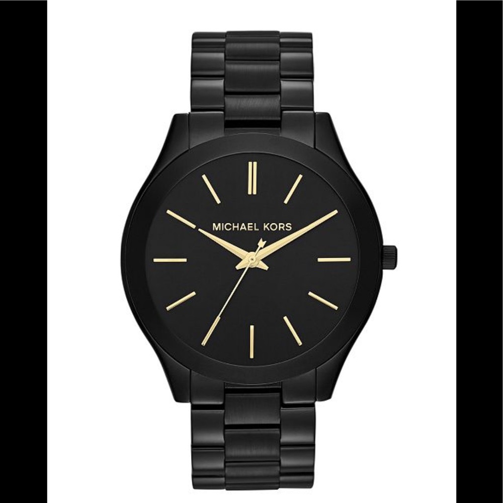 Michael Kors Slim Black-Tone Stainless Steel Watch
